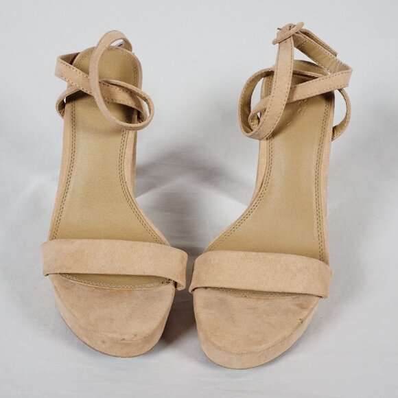 ASOS DESIGN Natasha Platform "Barely There" Heel Sandals Beige UK 7/ US 9 - Picture 2 of 10